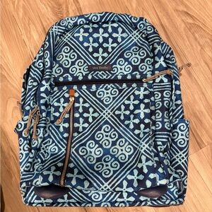 Vera Bradley Navy and Light Blue Patterned Backpack